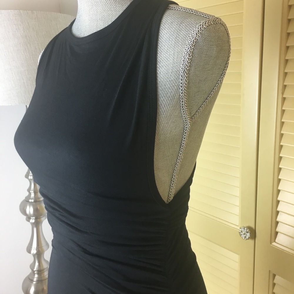 NWT Go Couture | Racerback Ruched Black Dress - Picture 5 of 8